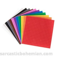 Classic Baseplates | 100% Compatible with All Major Building Brick Brands | Stackable Bases | 12 Tight Fit Base Plates in Rainbow Colors 6 x 6 01-12 Color Rainbow B01N0A9ZIK